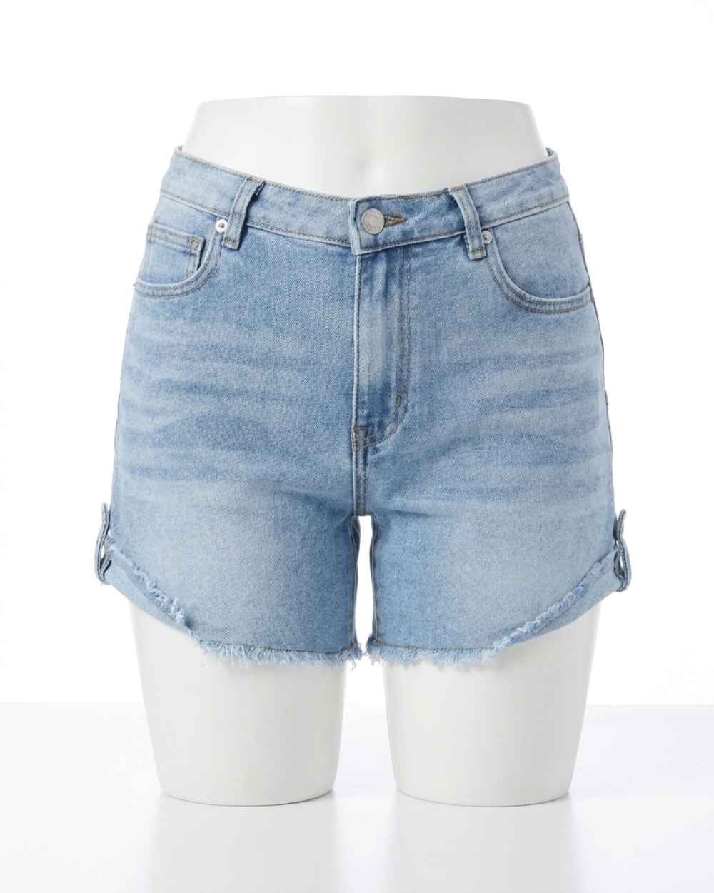 NEW GRACE AND LACE drop hem denim shorts in light mid-wash